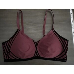 Honeylove LiftWear Crossover Bra Fig Maroon Wire-Free Support LWBR0201 Size XL